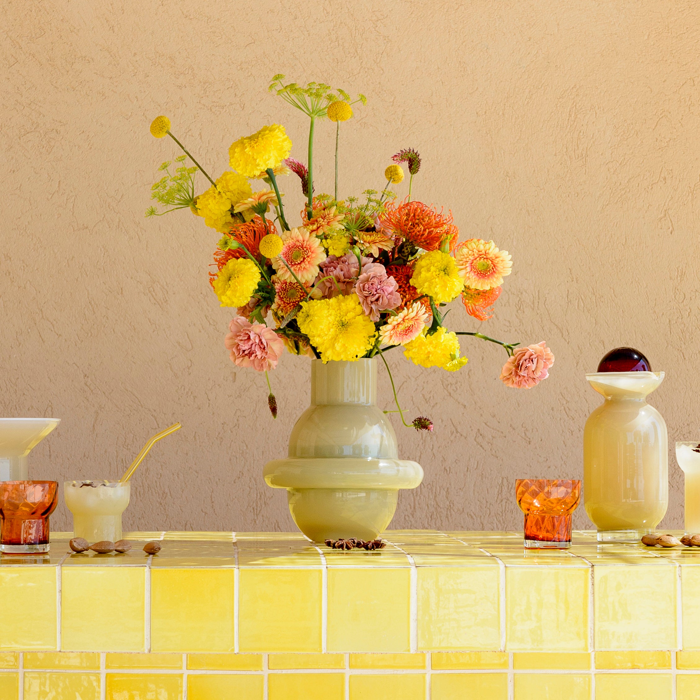 Madalena, Pink Limestone vase