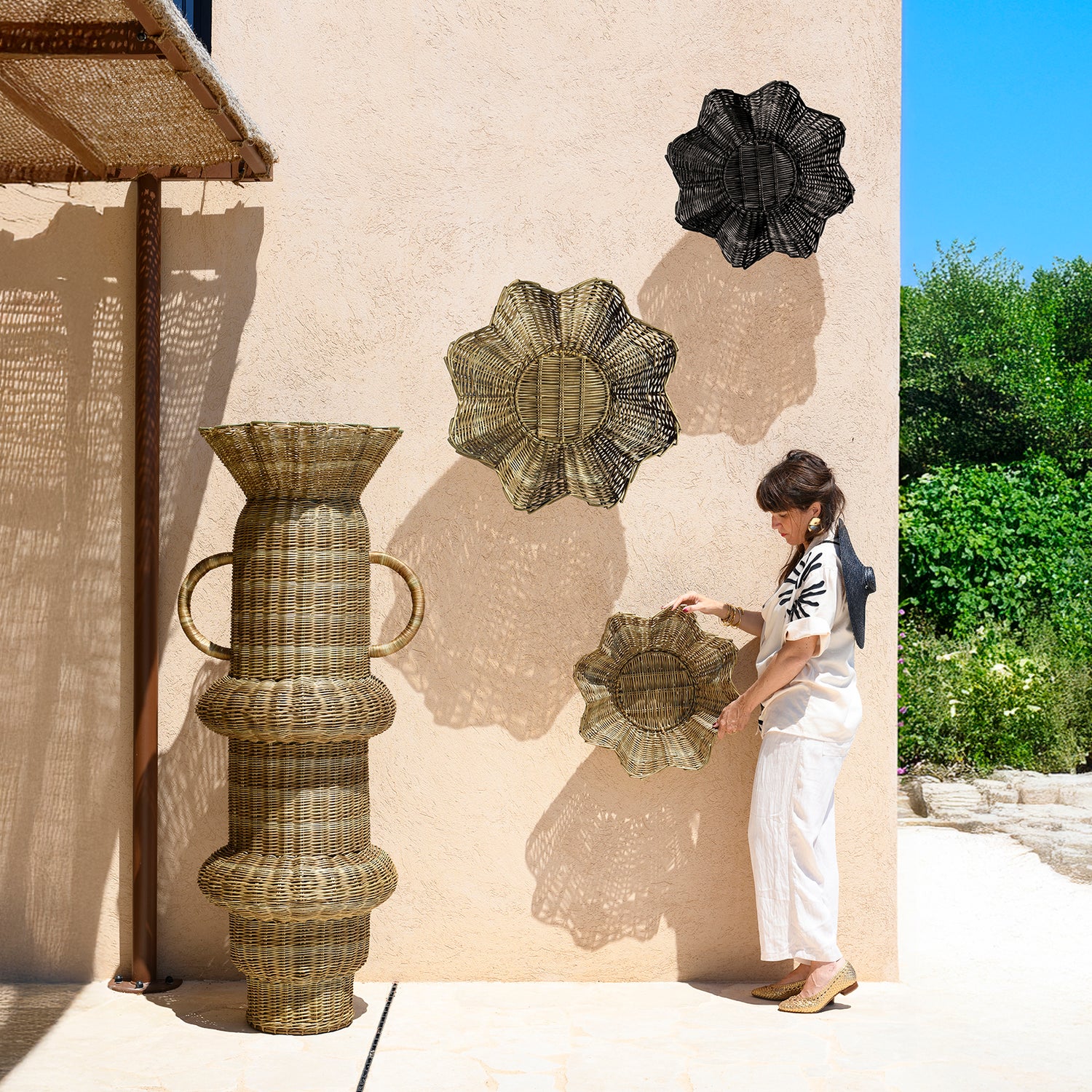 Telà, sculpture murale en osier