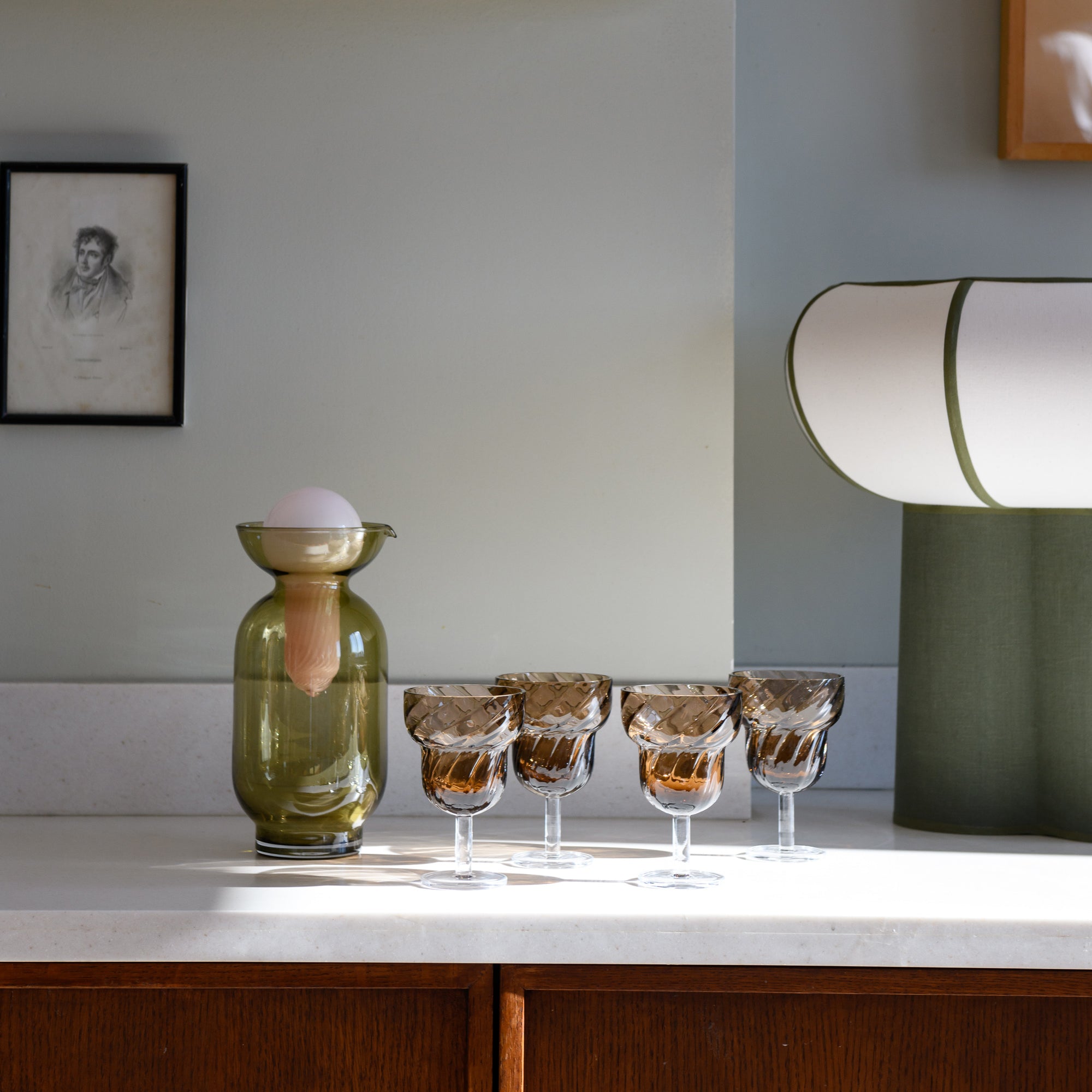 Parasol, verres à vin