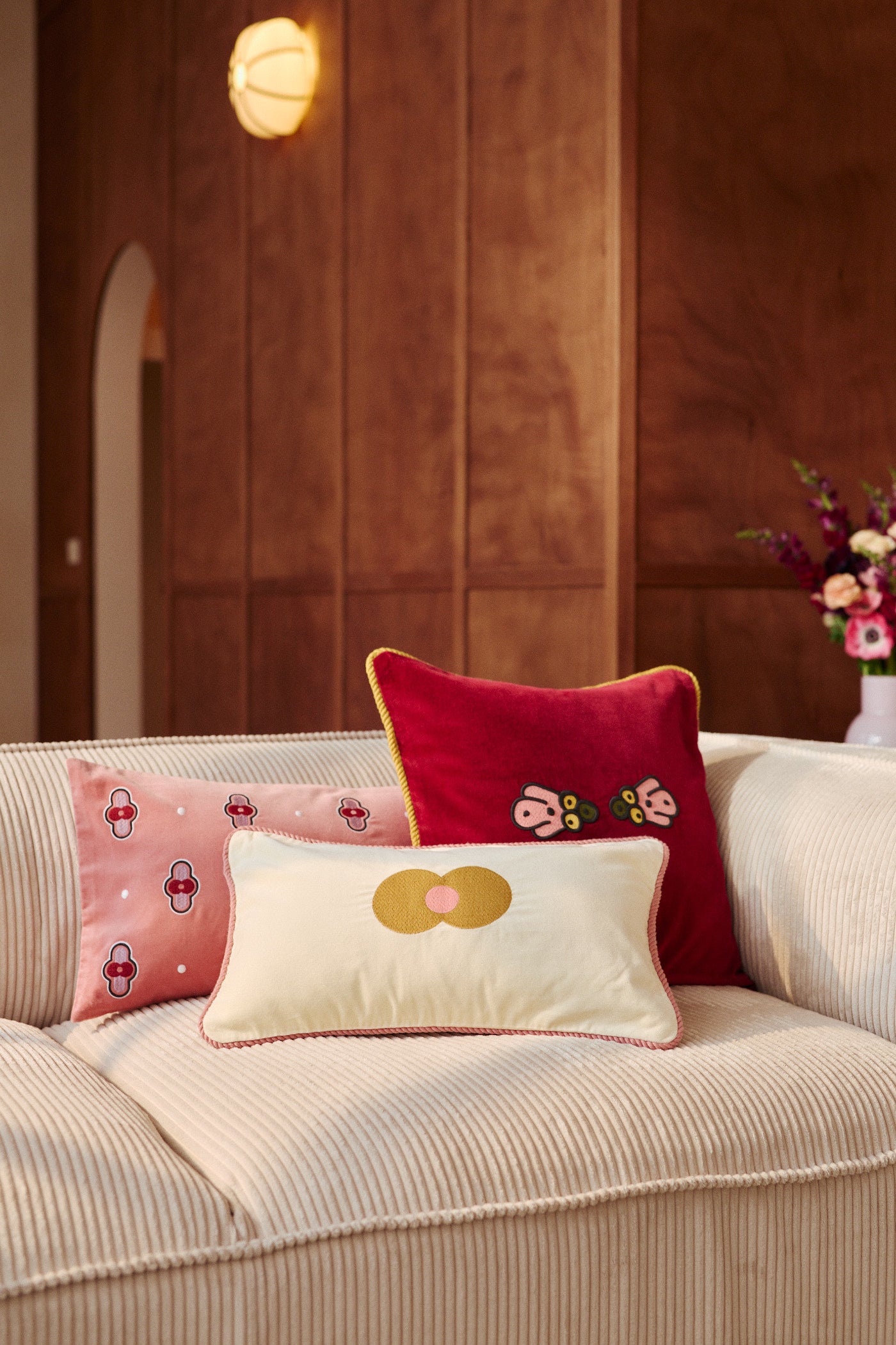 Linette, housse de coussin en velours