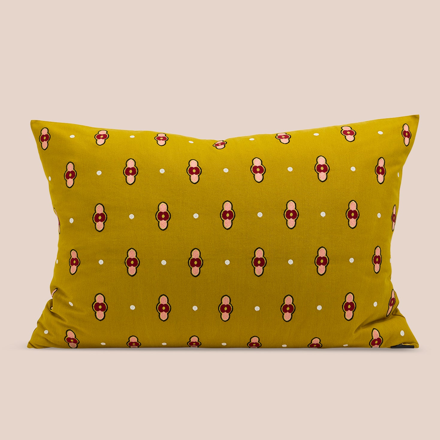 Housse De Coussin MCTISSUS - Couleur Garance Jaune Rouge - Neuf Sous Emballage - Réf. 1623