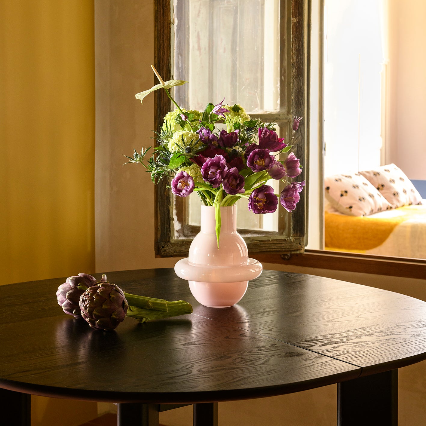 Madalena, Pink Limestone vase