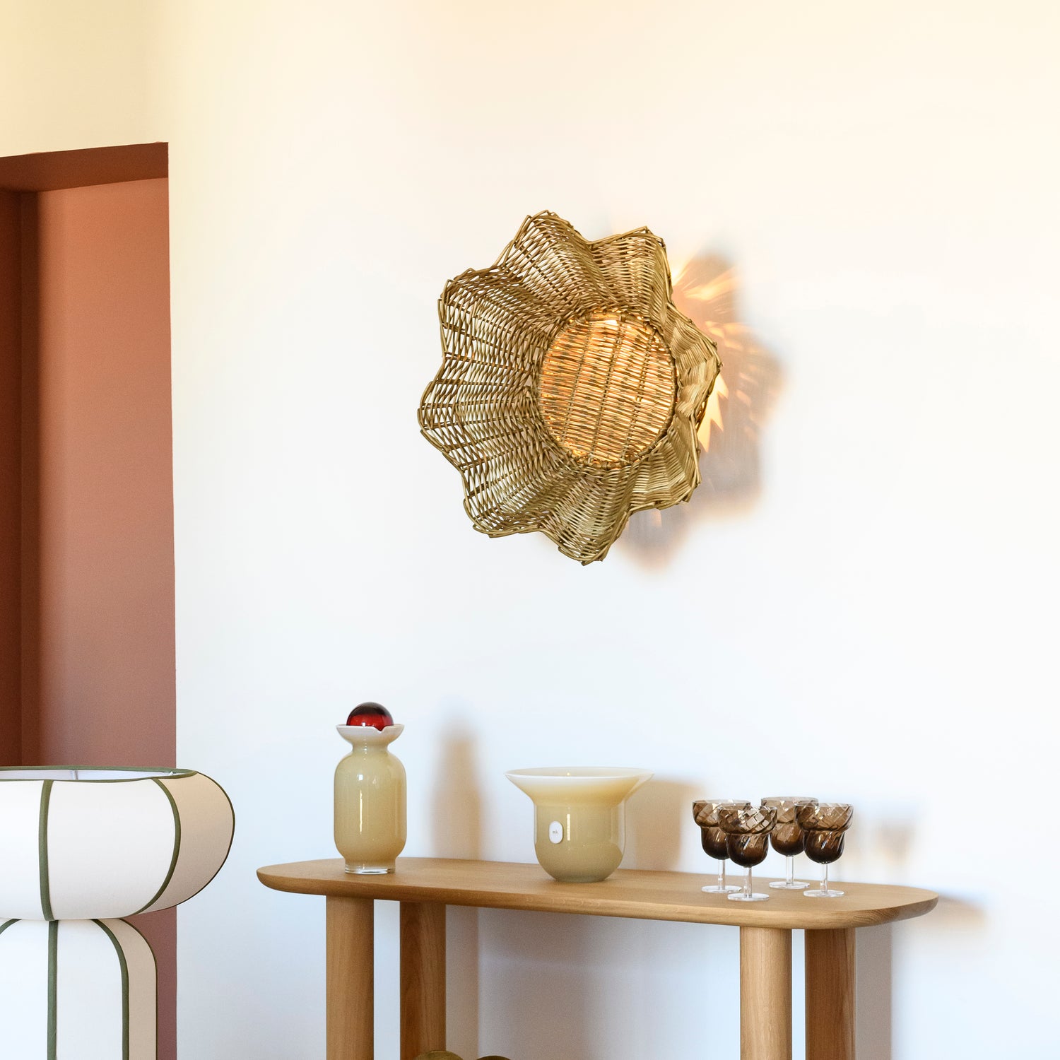 Telà, sculpture murale en osier