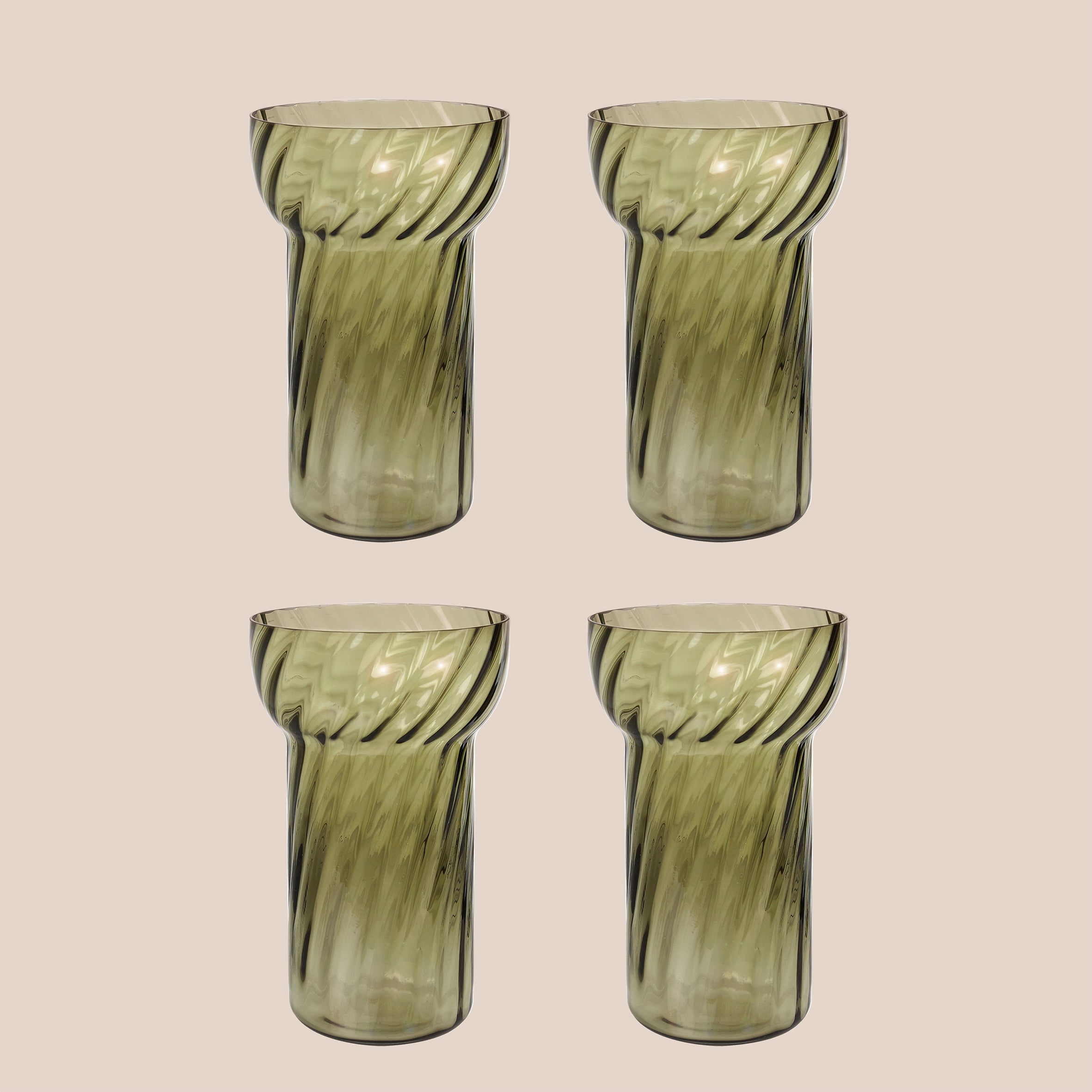 Parasol, verres soufflés bouche