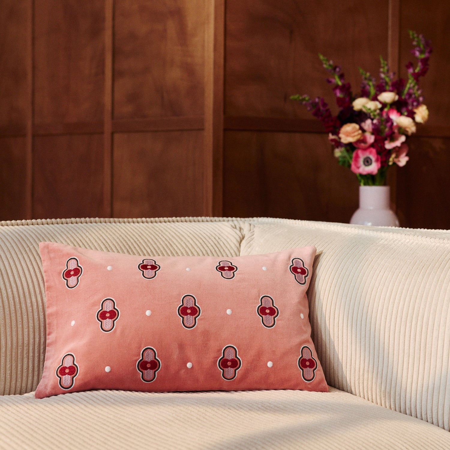 Linette, housse de coussin en velours