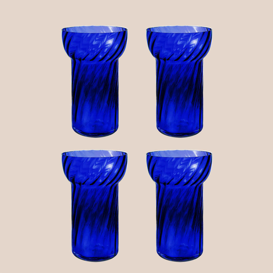 Parasol, verres soufflés bouche