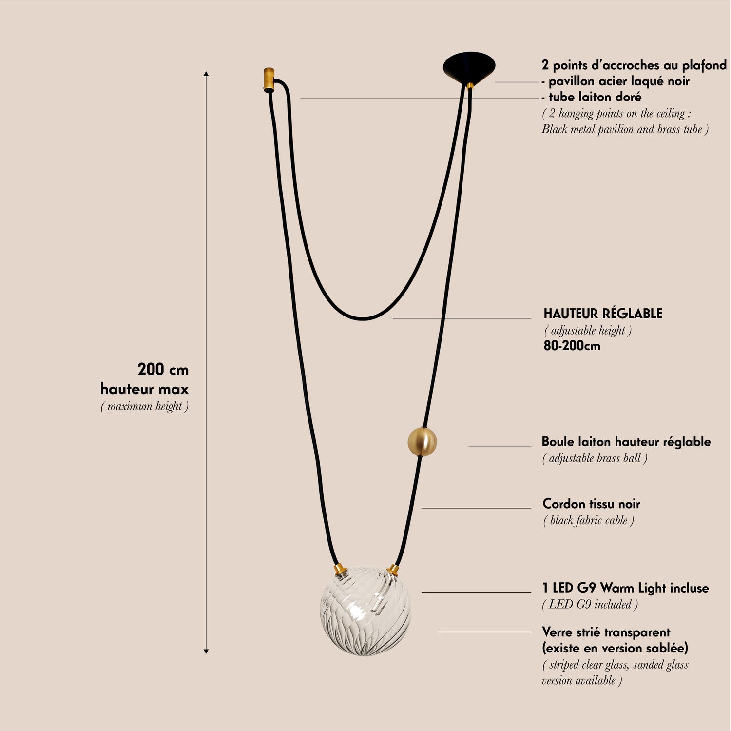Beloio, suspension lumineuse
